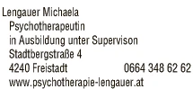 Print-Anzeige von: Lengauer, Michaela, Psychotherapie Print-Anzeige von: Lengauer, Michaela, Psychotherapie