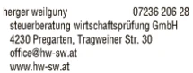 Print-Anzeige von: herger weilguny steuerberatung wirtschaftsprüfung GmbH