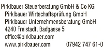 Print-Anzeige von: Pirklbauer Steuerberatung GmbH & Co KG, Steuerberatung