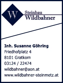 Print-Anzeige von: Wildbahner, Adolf, Steinmetzmeister