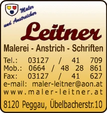 Print-Anzeige von: Leitner, Ernst, Malermeister