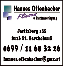 Print-Anzeige von: Offenbacher, Hannes, Fliesen & Plattenverlegung