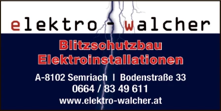 Print-Anzeige von: Walcher, Wolfgang, Elektro - Blitzschutzbau