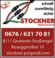 Print-Anzeige von: Stockner, Peter, Elektrounternehmen