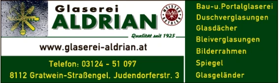 Print-Anzeige von: Glaserei Aldrian Andreas, Glasereien