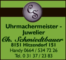 Print-Anzeige von: Schmidtbauer, Christian, Uhrmachermeister