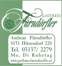 Print-Anzeige von: Gasthaus Fürndörfler Print-Anzeige von: Gasthaus Fürndörfler