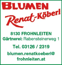 Print-Anzeige von: Renat-Köberl, Blumengärtnerei