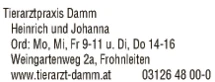 Print-Anzeige von: Damm Heinrich und Johanna, Tierarztpraxis