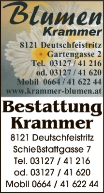 Print-Anzeige von: Krammer, Andreas, Blumenstube