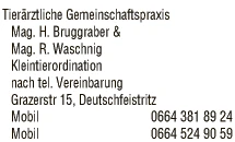 Print-Anzeige von: Tierärztliche Gemeinschaftspraxis Mag. H. Bruggraber u. Mag. R. Waschnig