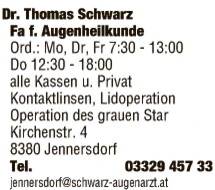 Print-Anzeige von: Dr. Thomas Schwarz, Augenarzt