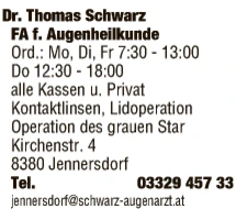 Print-Anzeige von: Dr. Thomas Schwarz, Augenarzt