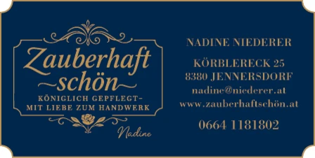 Print-Anzeige von: Zauberhaft schön Nadine Niederer, Kosmetik und Fußpflege