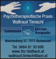Print-Anzeige von: Timischl, Waltraud, Psychotherapeutin