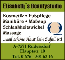 Print-Anzeige von: Elisabeth\u0027s Beautystudio, Kosmetikinstitut