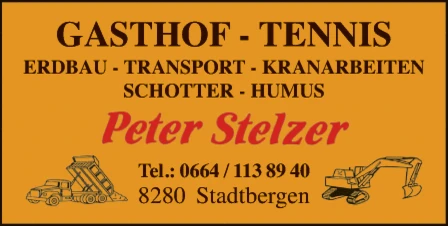 Print-Anzeige von: Erdbewegung Stelzer Wirt Tennis, Gastgewerbe - Erdbewegungen