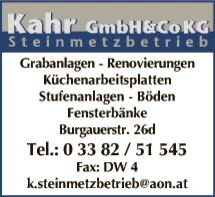 Print-Anzeige von: Kahr GmbH & Co KG, Steinmetzbetrieb