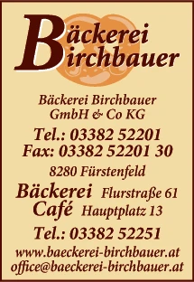Print-Anzeige von: Bäckerei Birchbauer GmbH & Co KG, Bäckerei