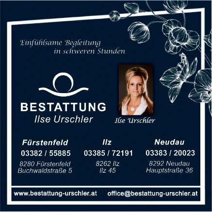 Print-Anzeige von: Bestattung Ilse Urschler GmbH