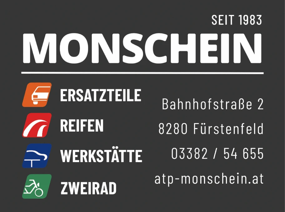 Print-Anzeige von: ATP Monschein, Kfz-Ersatzteile, Reifen, Werkstätte