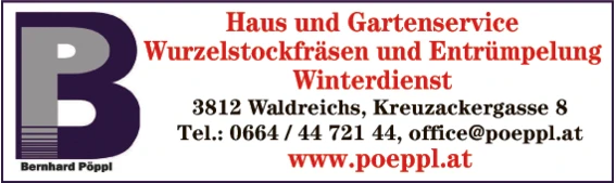 Print-Anzeige von: Pöppl, Bernhard, Hausservice