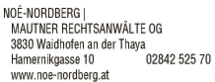 Print-Anzeige von: Noè-Nordberg Mautner Rechtsanwälte OG