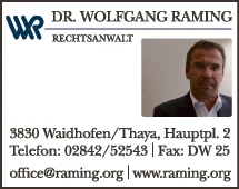 Print-Anzeige von: Raming, Wolfgang, Dr., Rechtsanwalt