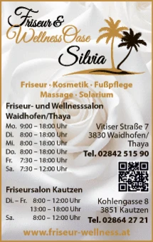 Print-Anzeige von: Friseur & Wellness Oase Silvia, Friseursalon