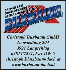 Print-Anzeige von: Christoph Buxbaum GmbH, Dachdeckerei