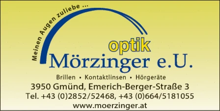 Print-Anzeige von: Mörzinger Optik e.U. Print-Anzeige von: Mörzinger Optik e.U.