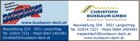 Print-Anzeige von: Christoph Buxbaum GmbH, Dachdeckerei