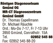 Print-Anzeige von: Röntgen Diagnoseteam Gmünd OG