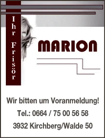 Print-Anzeige von: Ihr Frisör MARION, Friseure