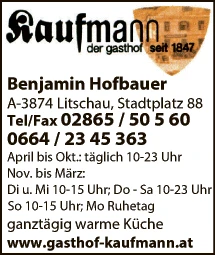 Print-Anzeige von: Kaufmann, Gasthof