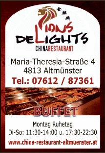 Print-Anzeige von: Lions Deligths, China-Restaurant