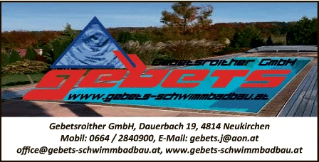 Print-Anzeige von: Gebetsroither GmbH, Schwimmbäder