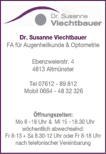 Print-Anzeige von: Viechtbauer, Susanne, Dr., Augenarzt