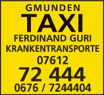 Print-Anzeige von: Guri, Ferdinant, Taxiunternehmen