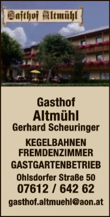 Print-Anzeige von: Scheuringer, Gerhard, Gastgewerbe - Gasthöfe