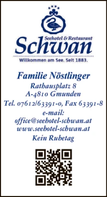 Print-Anzeige von: Seehotel Schwan Gmunden Josef Nöstlinger KG