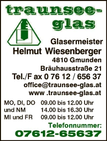 Print-Anzeige von: Wiesenberger, Helmut, Glaserei