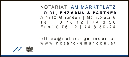 Print-Anzeige von: Notariat am Marktplatz - Loidl, Enzmann & Partner OG