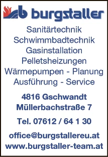 Print-Anzeige von: Burgstaller GmbH & Co KG, Planung u Ausführung v Heizungen