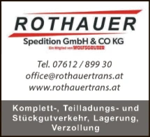 Print-Anzeige von: Rothauer Spedition GmbH & Co KG Print-Anzeige von: Rothauer Spedition GmbH & Co KG