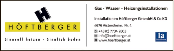 Print-Anzeige von: Gas-Wasser-Heizung-Sanitär-Installationen Höftberger GesmbH & Co. KG., Installationen