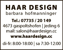 Print-Anzeige von: Hofmanninger, Barbara, Friseur