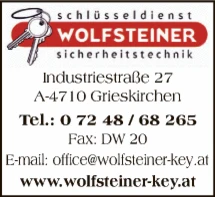 Print-Anzeige von: Wolfsteiner, Gerhard, Schlüsseldienst
