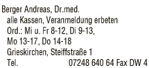 Print-Anzeige von: Dr. Andreas Berger, FA f. Frauenheilk. u. Geburtsh.