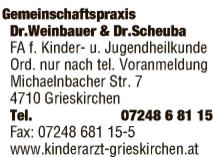 Print-Anzeige von: Weinbauer, Christian, Dr., Ärzte \ Fachärzte f Kinder-u Jugendheilkunde